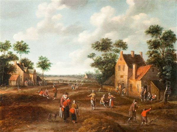 Dorfszene Oil Painting by Cornelis Droochsloot