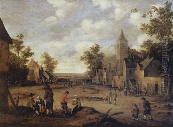 Rejouissances Villageoises Oil Painting by Cornelis Droochsloot