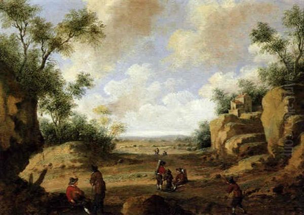 Rastende Bauern In Einer Landschaft Oil Painting by Cornelis Droochsloot