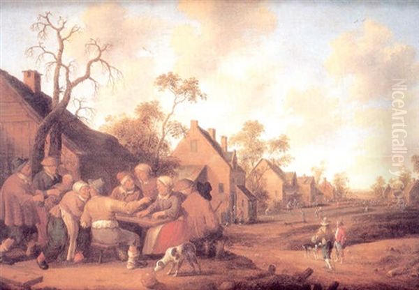 Escena De Aldea Oil Painting by Cornelis Droochsloot