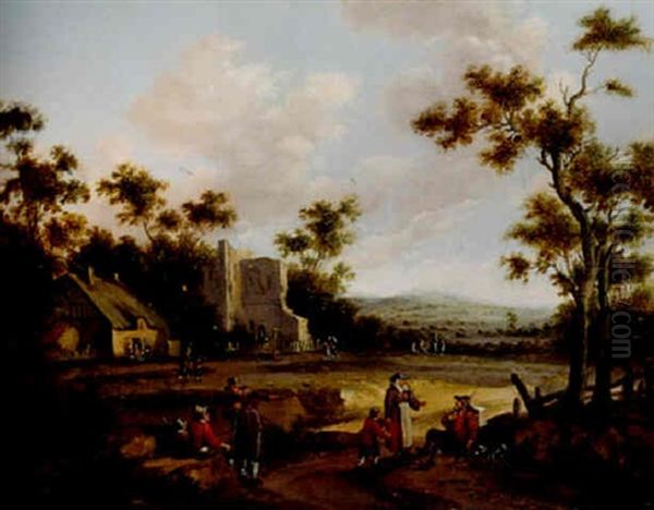 Scene Villageoise Oil Painting by Cornelis Droochsloot