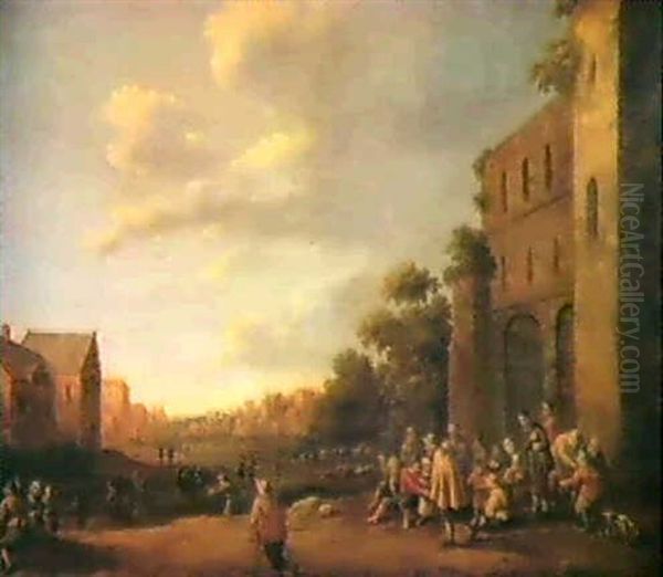 La Place D'un Bourg Des Flandres Oil Painting by Cornelis Droochsloot