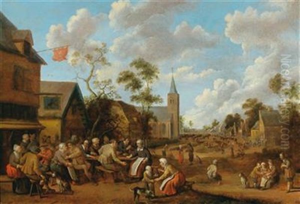 A Village Feast Oil Painting by Joost Cornelisz. Droochsloot