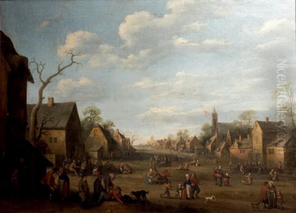 Fete Villageoise Oil Painting by Joost Cornelisz. Droochsloot