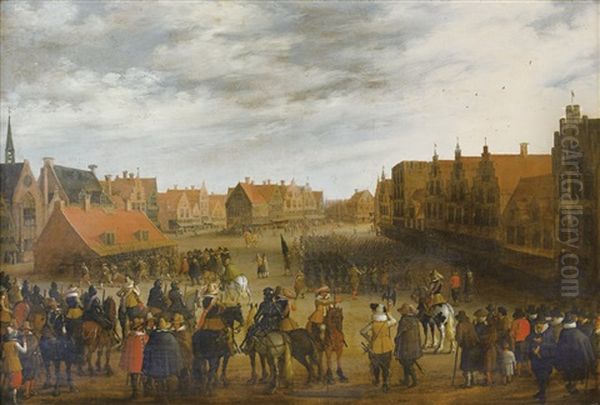 Le Prince Maurice D'orange A Utrecht Le 31 Juillet 1618 Oil Painting by Joost Cornelisz. Droochsloot