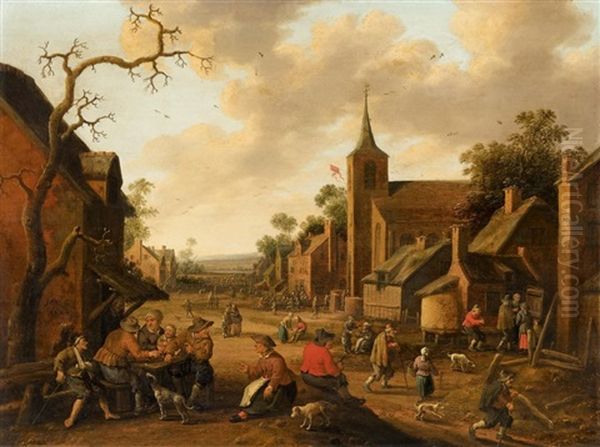 Dorfstrase Oil Painting by Joost Cornelisz. Droochsloot