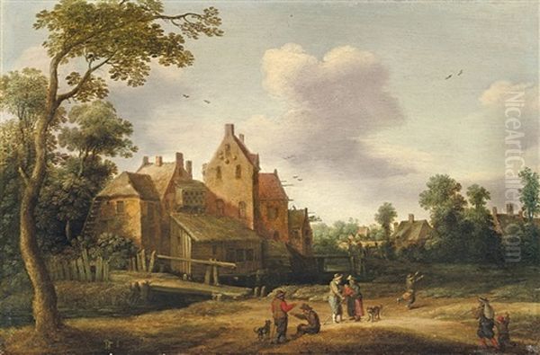 Landscape With Farmhouse Oil Painting by Joost Cornelisz. Droochsloot