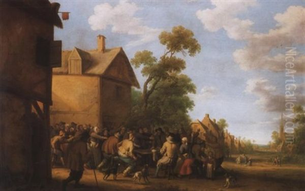 Civakodo Parasztok, 1641 (scene) Oil Painting by Joost Cornelisz. Droochsloot