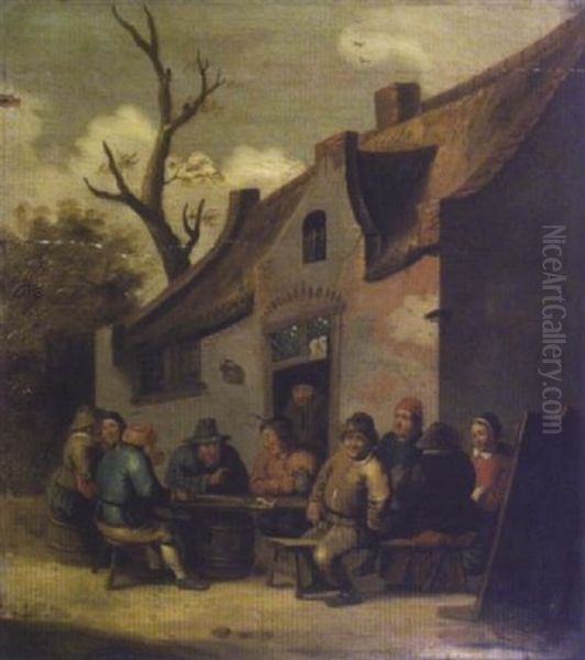 La Collation Devant L'auberge Oil Painting by Joost Cornelisz. Droochsloot