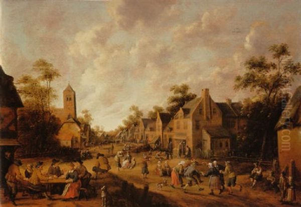 La Fete Au Village Oil Painting by Joost Cornelisz. Droochsloot