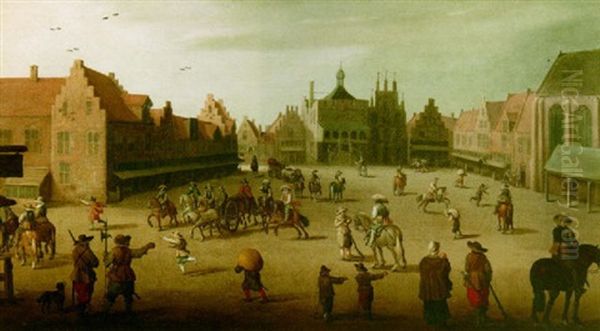 Amersfoort: The Retreat Of The Waardgelders Oil Painting by Joost Cornelisz. Droochsloot