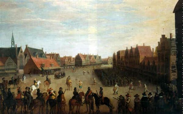 The Disbanding Of The Waardgelders By Prince Maurits On The Meude, Utrecht, 31 July 1618 Oil Painting by Joost Cornelisz. Droochsloot