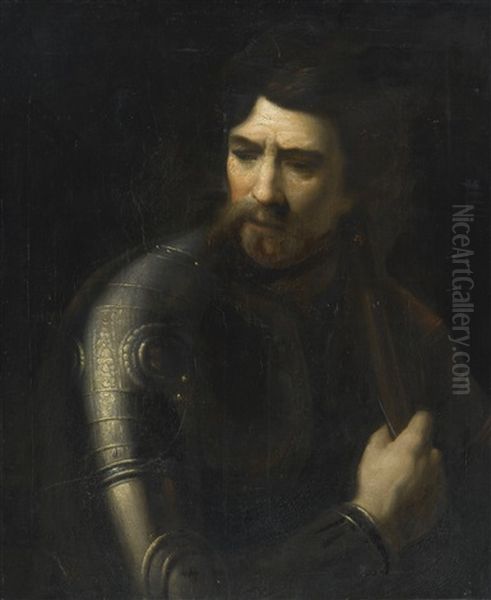 Portrait Of A Man In Armor Oil Painting by Willem Drost