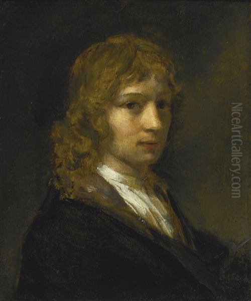 Self Portrait As A Young Man, Head And Shoulders Oil Painting by Willem Drost