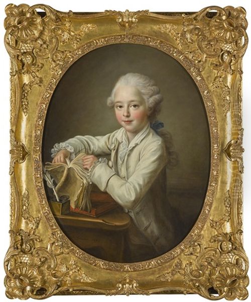 Portrait Of The Marquis De Briges, Aged Seven Oil Painting by Francois Hubert Drouais