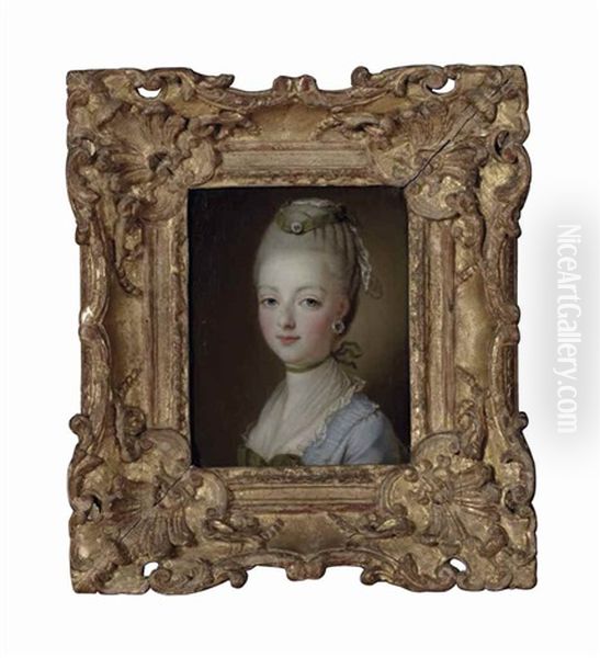 Portrait De Marie-antoinette (1755-1793) Oil Painting by Francois Hubert Drouais