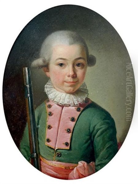 Portrait D'enfant En Petit Officier by Francois Hubert Drouais