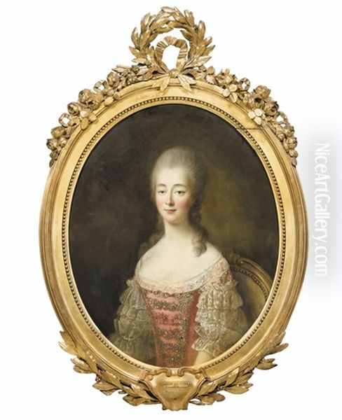 Portrait De Femme Oil Painting by Francois Hubert Drouais