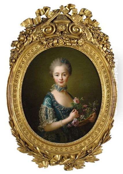 Portrait Of Lady Amelia Darcy (1754-1784), Later 9th Baroness Conyers And Wife Of Francis Godolphin Osborne, Marquess Of Carmarthen, The 5th Duke Of Leeds Oil Painting by Francois Hubert Drouais