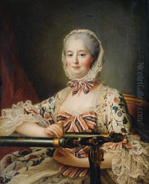 Portrait De Madame De Pompadour Oil Painting by Francois Hubert Drouais