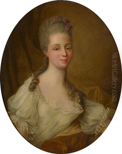 Portrait De Femme Oil Painting by Francois Hubert Drouais