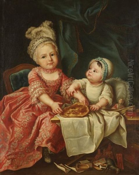 Les Plaisirs De L'enfance Oil Painting by Francois Hubert Drouais