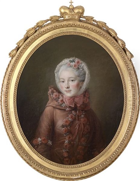 Portrat Einer Jungen Dame, Traditionell Identifiziert Als Furstin Natalia Petrovna Galitzin Oil Painting by Francois Hubert Drouais