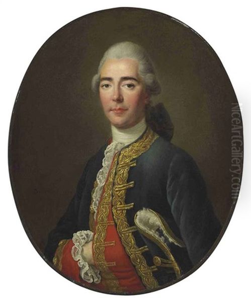 Portrait Of The Chevalier De Turenne by Francois Hubert Drouais