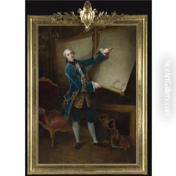 Portrait Of The Comte De Vaudreuil Oil Painting by Francois Hubert Drouais