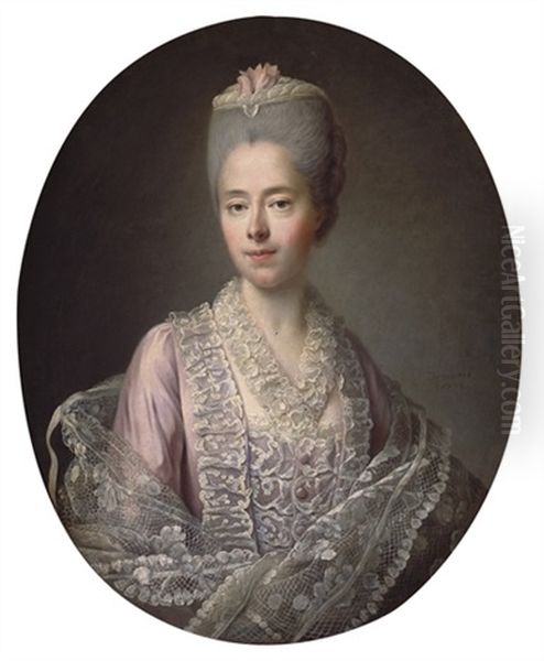 Portrait De Guillemette Moulin De La Raciniere, Madame D'angot Oil Painting by Francois Hubert Drouais