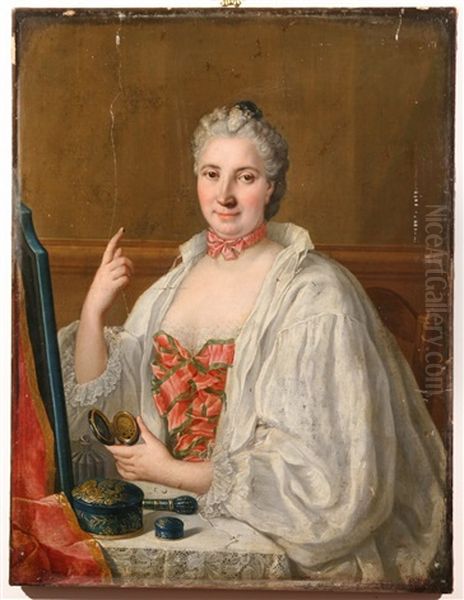 Portrait Of Madame De Frontenac Oil Painting by Francois Hubert Drouais