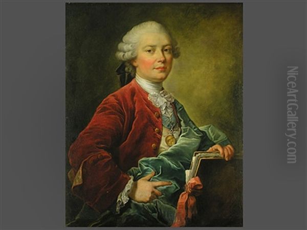 Portrait Eines Jungen Kunstlers Oil Painting by Francois Hubert Drouais