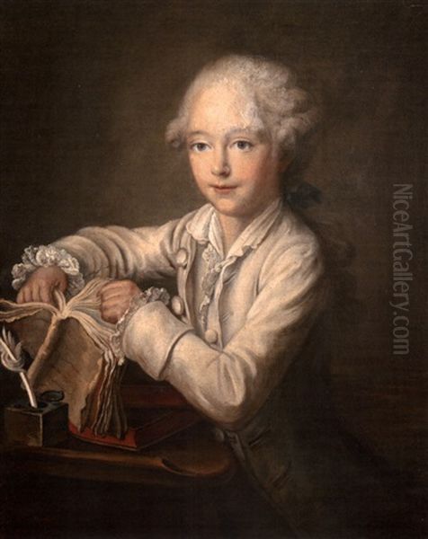 Portrait De Marquis De Briges Enfant Oil Painting by Francois Hubert Drouais