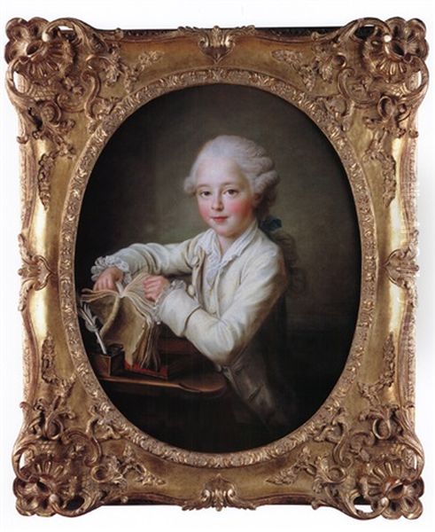 Portrait Des Marquis De Briges Oil Painting by Francois Hubert Drouais