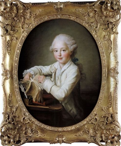 Portrait Des Marquis De Briges Oil Painting by Francois Hubert Drouais