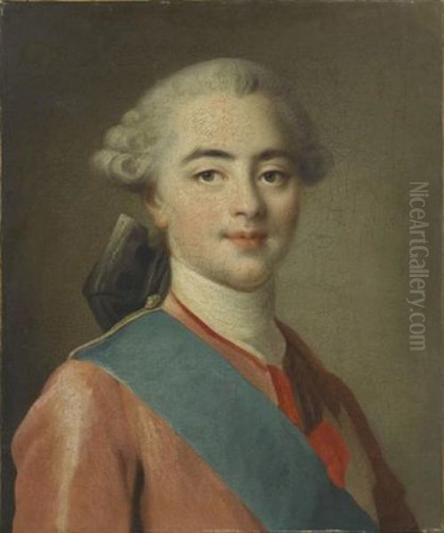 Portait De Louis Stanislas-xavier De France, Comte De Provence Et Futur Louis Xviii (1755-1824) Oil Painting by Francois Hubert Drouais