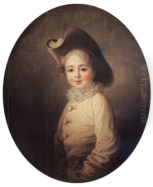 Portrait Du Jeune Herault De Sechelles En Habit De Pierrot Oil Painting by Francois Hubert Drouais