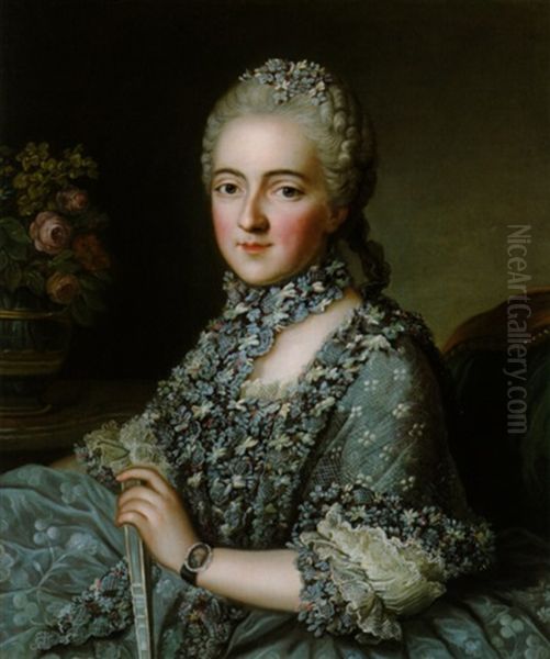 Bildnis Einer Dame Oil Painting by Francois Hubert Drouais