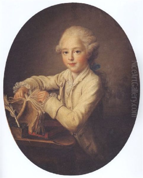 Portrait Du Marquis De Briges Enfant Oil Painting by Francois Hubert Drouais