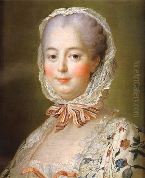 Portrait De La Marquise De Pompadour Oil Painting by Francois Hubert Drouais