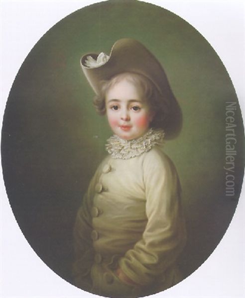 Portarit Of A Boy(the Poet Philippe-francois Nazaire Fabre D'eglantine?) Oil Painting by Francois Hubert Drouais