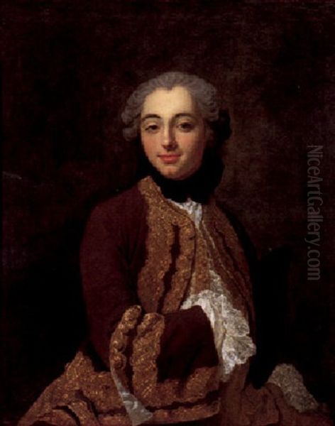 Portrait Eines Jungen Adligen Oil Painting by Francois Hubert Drouais