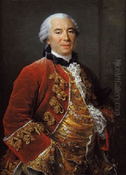 Portrait Du Naturaliste George Louis Leclerc, Comte De Buffon Oil Painting by Francois Hubert Drouais