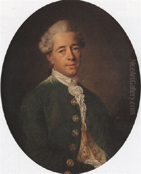 Portrait Du (chevalier Stanislas De Boufflers?) Oil Painting by Francois Hubert Drouais