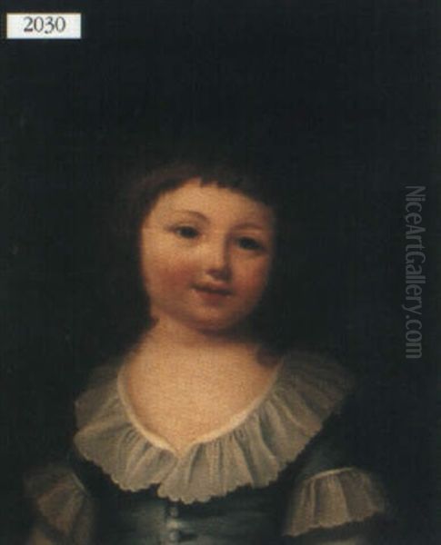 Portrait Of Young Girl Oil Painting by Francois Hubert Drouais