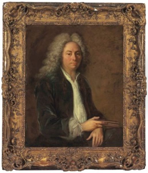 Portrait Of A Man, Half-length by Hubert Drouais