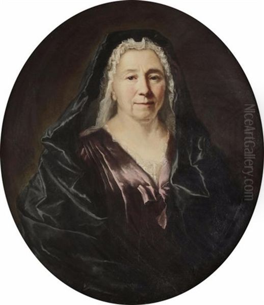 Portrait De Madame De La Roquette Buisson Dupaire Oil Painting by Hubert Drouais