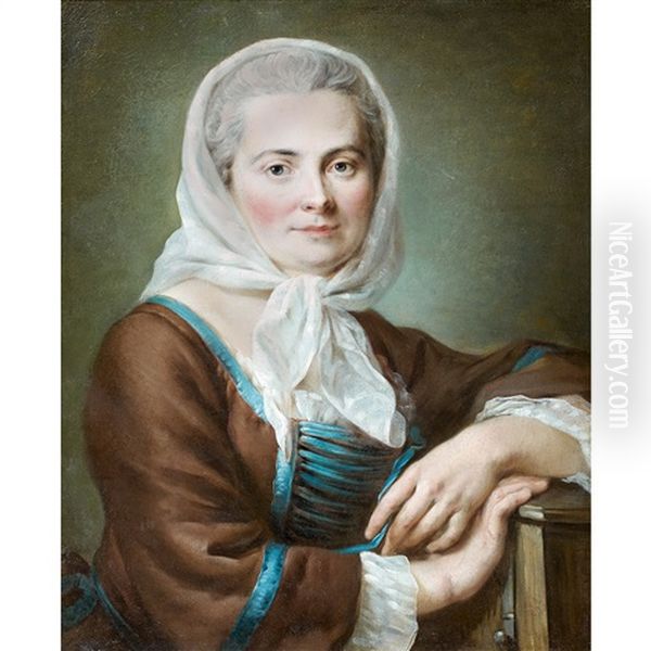 Jeune Femme En Costume De Savoyarde Oil Painting by Hubert Drouais