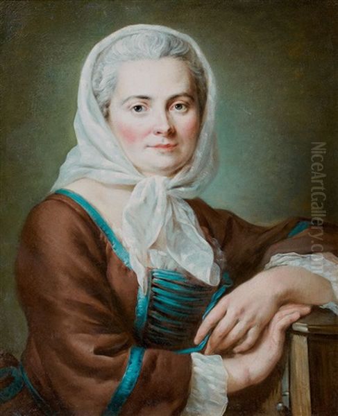 Jeune Femme En Costume De Savoyarde Oil Painting by Hubert Drouais