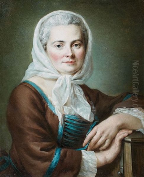 Jeune Femme En Costume De Savoyarde Oil Painting by Hubert Drouais